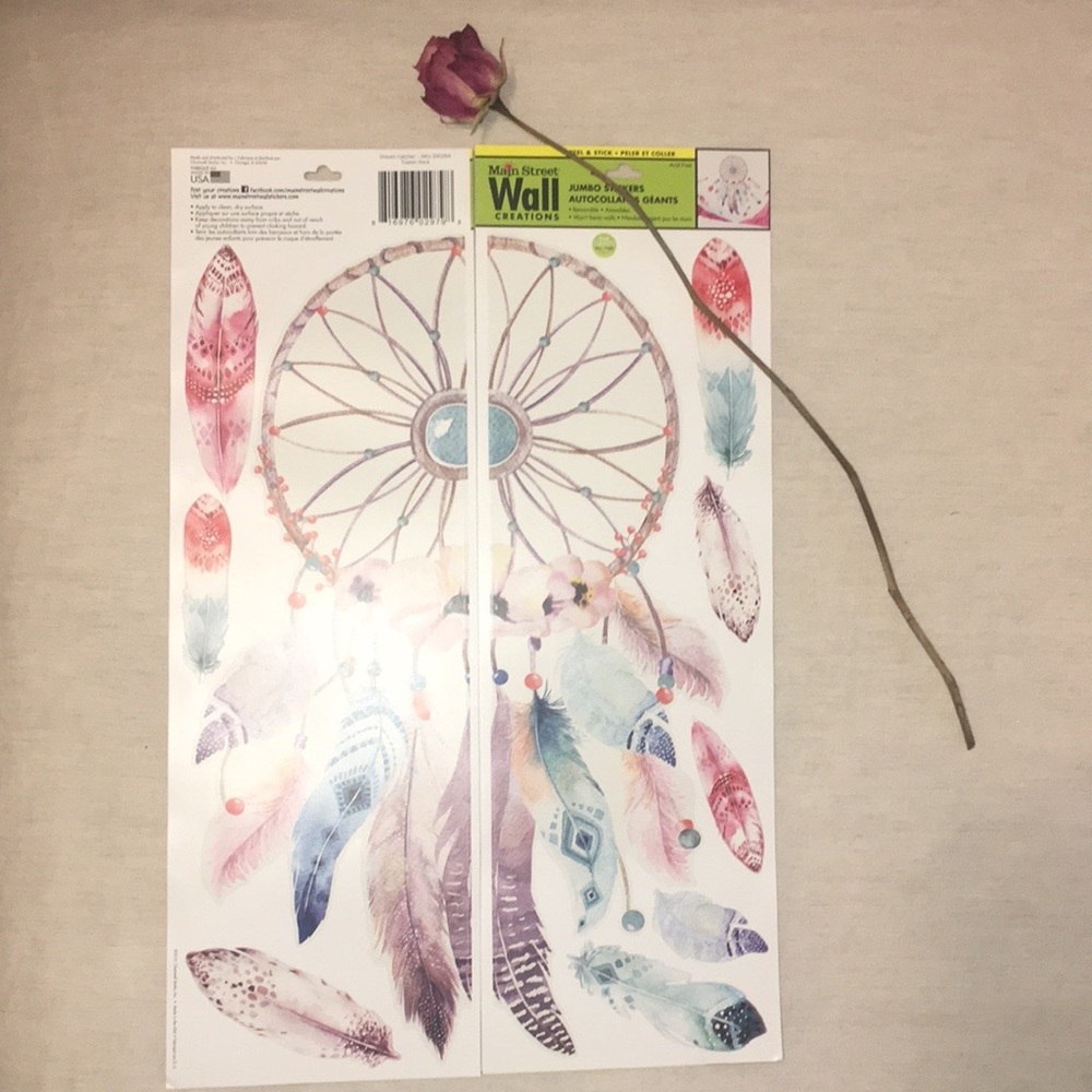 Jumbo wall decal 18”x12” boho dream catcher!